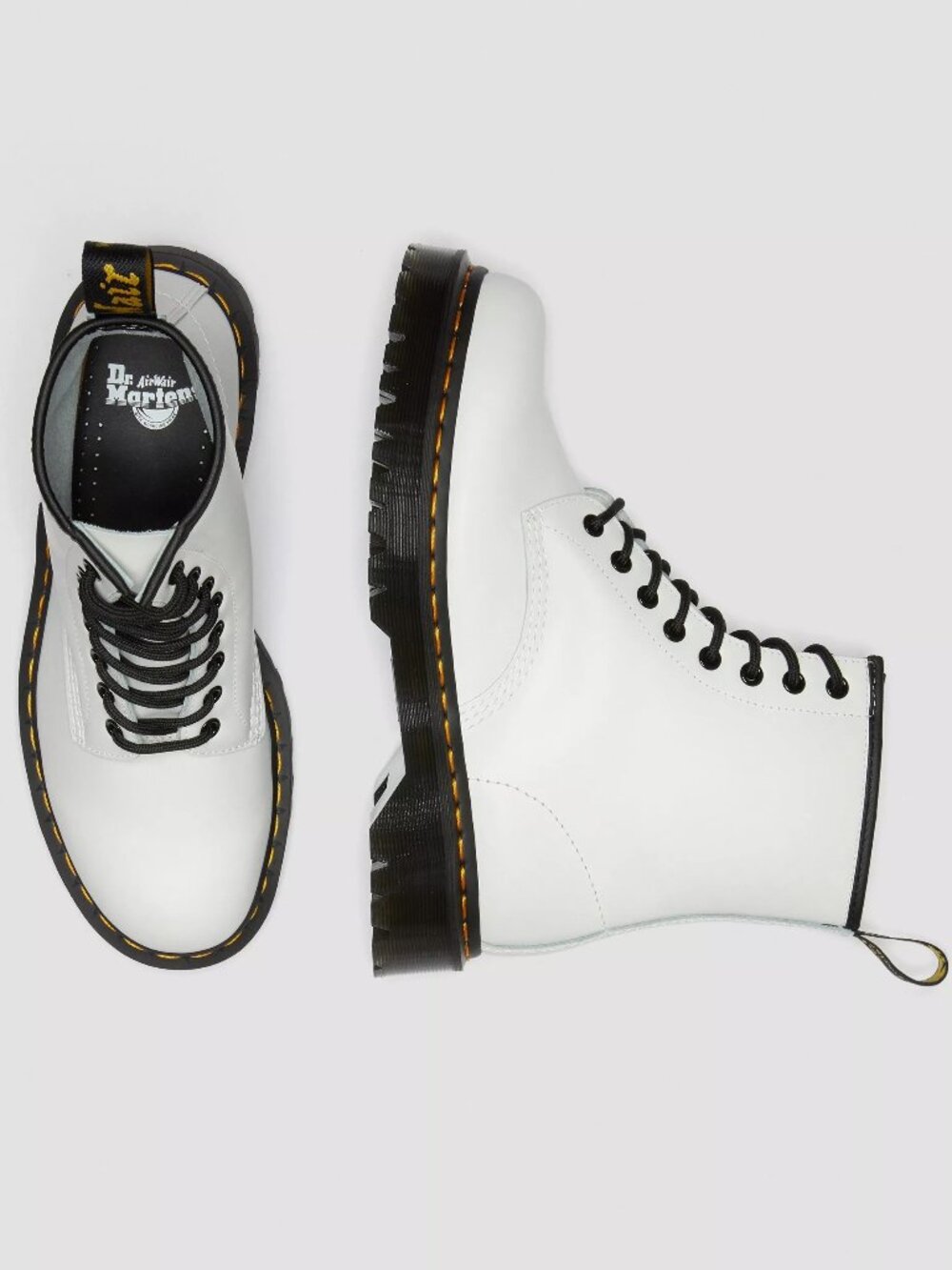 Dr. Martens 1460 Smooth Leather Lace-Up Boots in White | Size 9